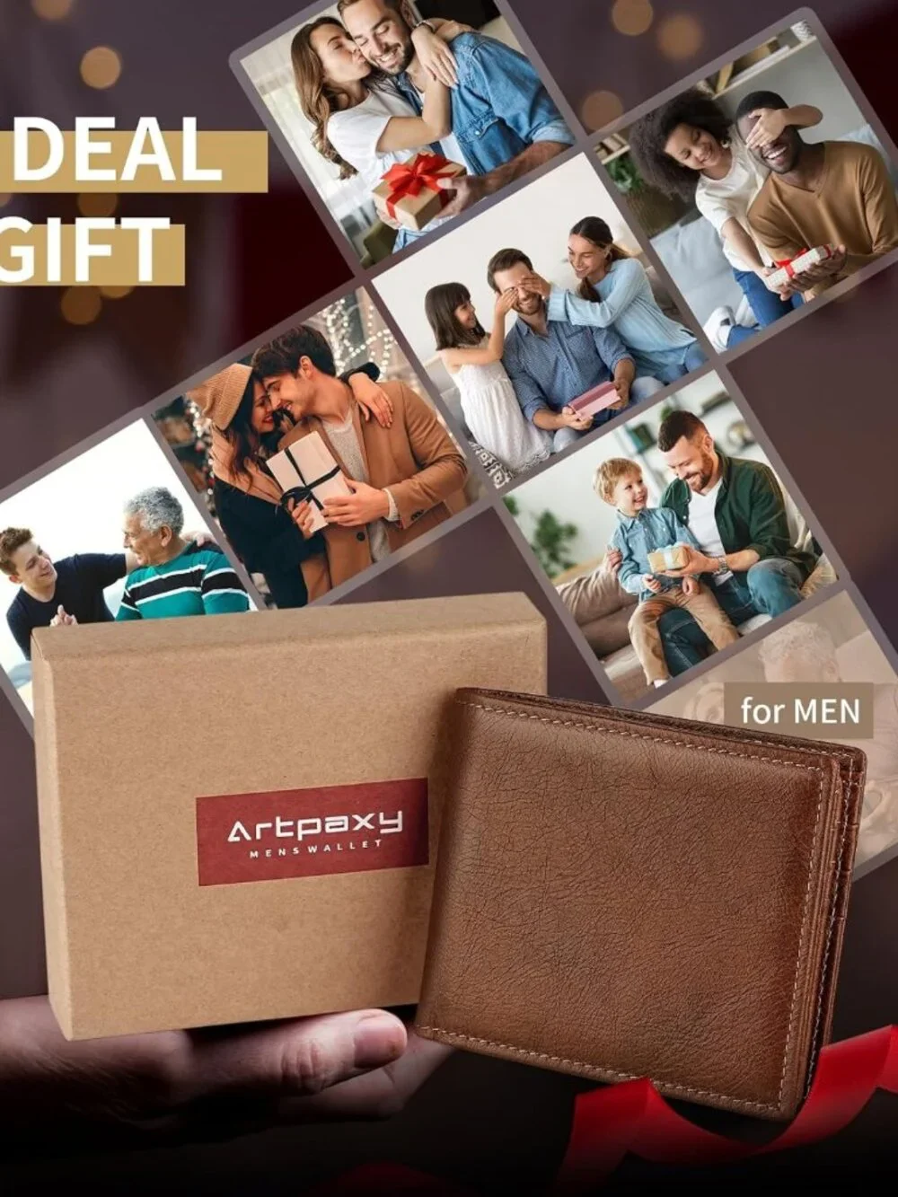 Genuine Leather Bifold Wallet for Men | RFID Blocking, 1 ID Window, 13 Card